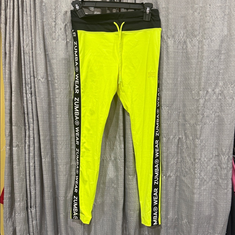 Zumba Fitness Kids Bright Yellow and Black Leggings